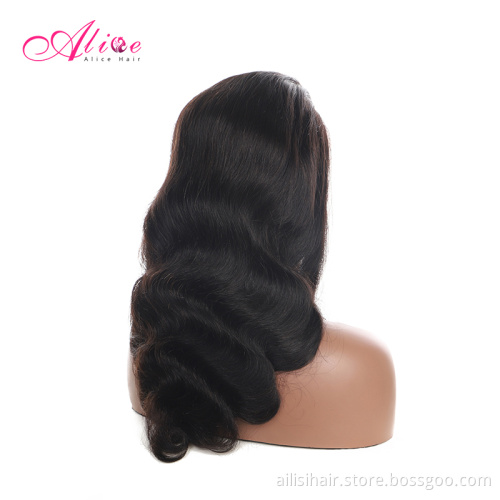 Wholesale Body Wave Human Hair Wig Long Raw Brazilian Hair Full Transparent Lace Frontal Wig For Black Women